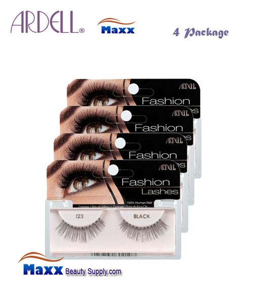 4 Package - Ardell Fashion Lashes Eye Lashes 123 - Black